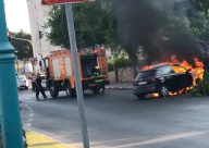  فيديو: إحتراق مركبة بعد حادث طرق ذاتي في الرملة